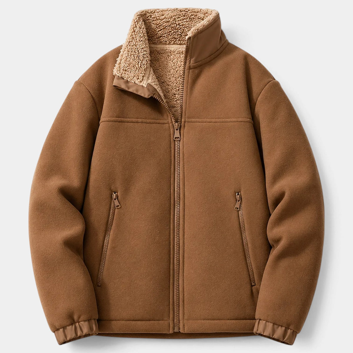 Men's Sherpa-Lined Full-Zip Fleece Jacket