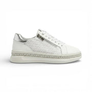 Women's Platform Sneakers with Pearls and Zipper