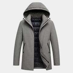 Parka Hombre con Capucha y Forro Acolchado Largo Medio