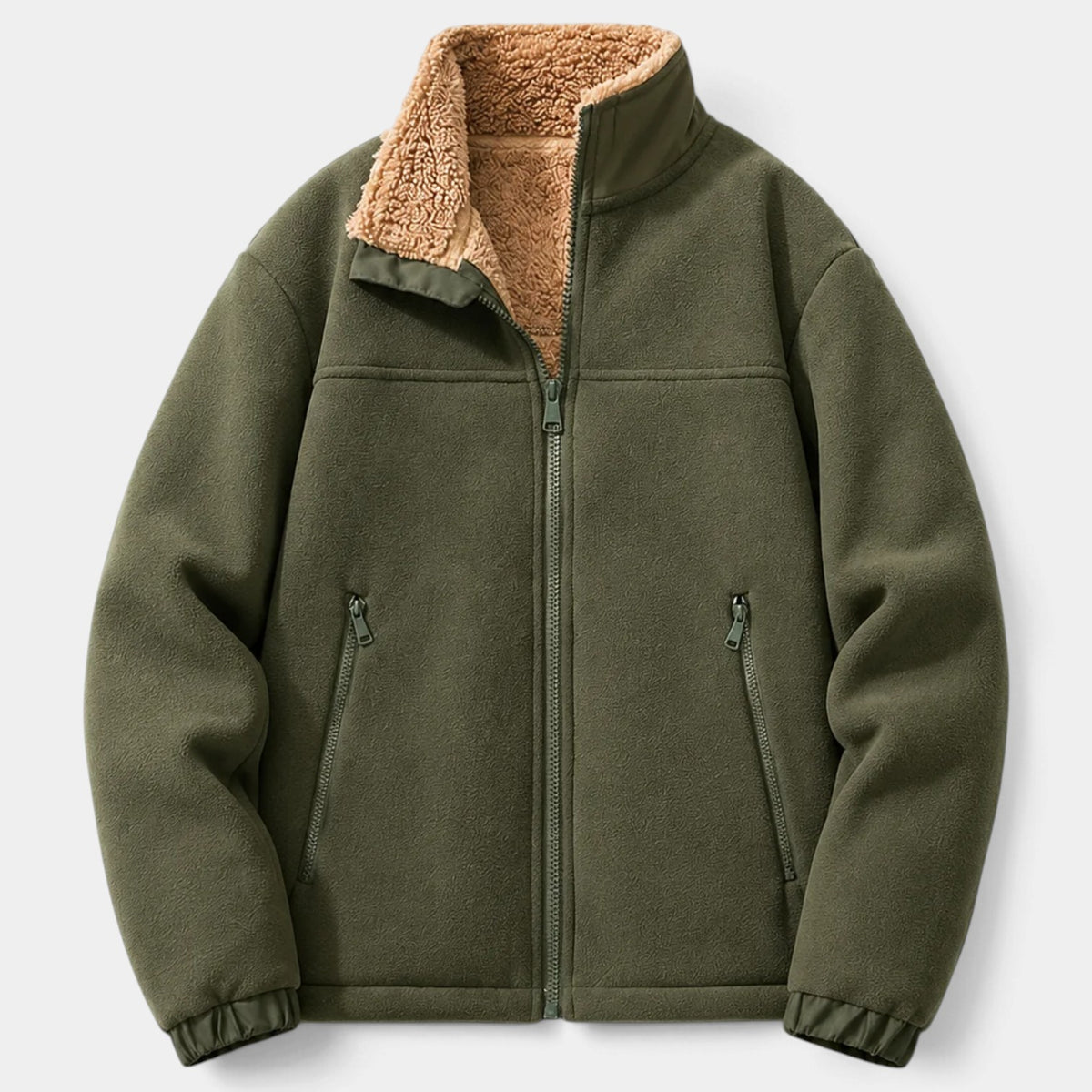 Men's Sherpa-Lined Full-Zip Fleece Jacket