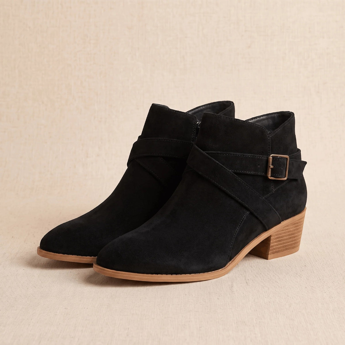 Botines Mujer Ante Tacón Bloque