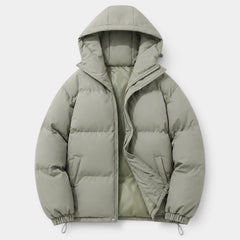 Chaqueta Hombre Acolchada Oversize con Capucha y Bajo Ajustable