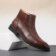 Botines Hombre Piel Cremallera Lateral