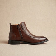 Botines Hombre Piel Cremallera Lateral