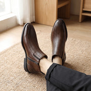 Botines Hombre Piel Cremallera Lateral