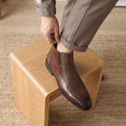 Botines Hombre Piel Cremallera Lateral