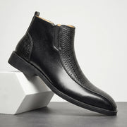 Botines Hombre Piel Cremallera Lateral
