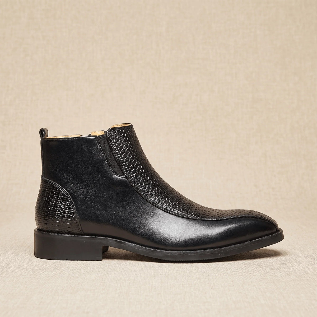 Botines Hombre Piel Cremallera Lateral