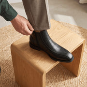 Botines Hombre Piel Cremallera Lateral
