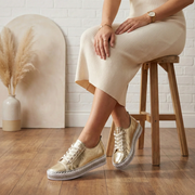 Women's White Sneakers with Crystals