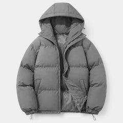 Chaqueta Hombre Acolchada Oversize con Capucha y Bajo Ajustable