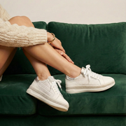 Women's Platform Sneakers with Pearls and Zipper