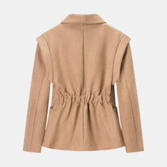 Chaqueta Ante Mujer Retro con Solapas