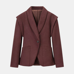 Chaqueta Ante Mujer Retro con Solapas