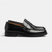 Men's Black Leather Casual Loafers