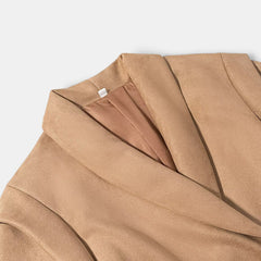 Chaqueta Ante Mujer Retro con Solapas