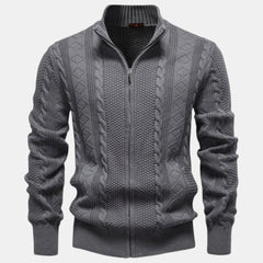 Men's Cable Knit Zip Sweater