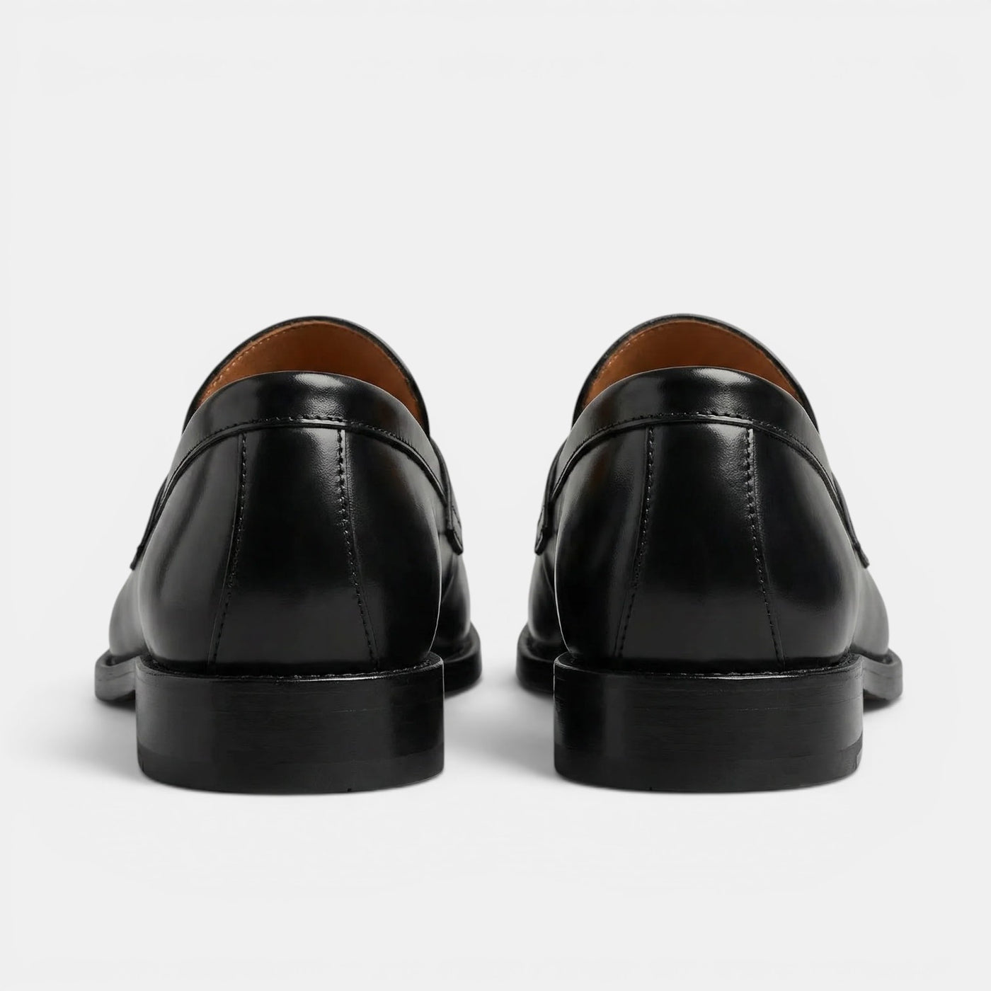 Men's Black Leather Casual Loafers