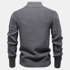 Men's Cable Knit Zip Sweater