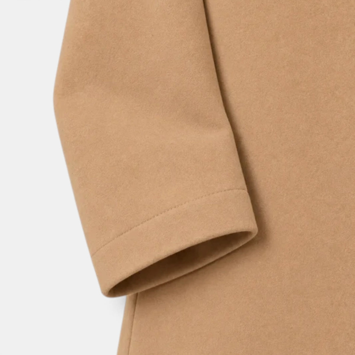 Women's Long Double-Breasted Belted Coat - Classic Overcoat