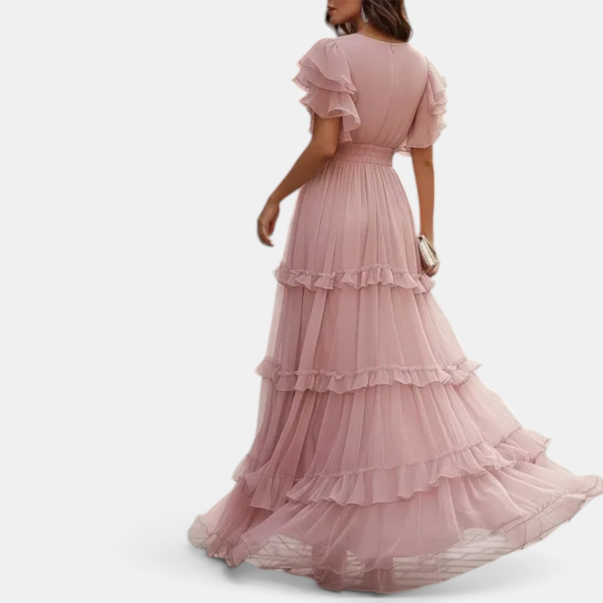 Summer Long Wedding Guest Dress with Ruffles