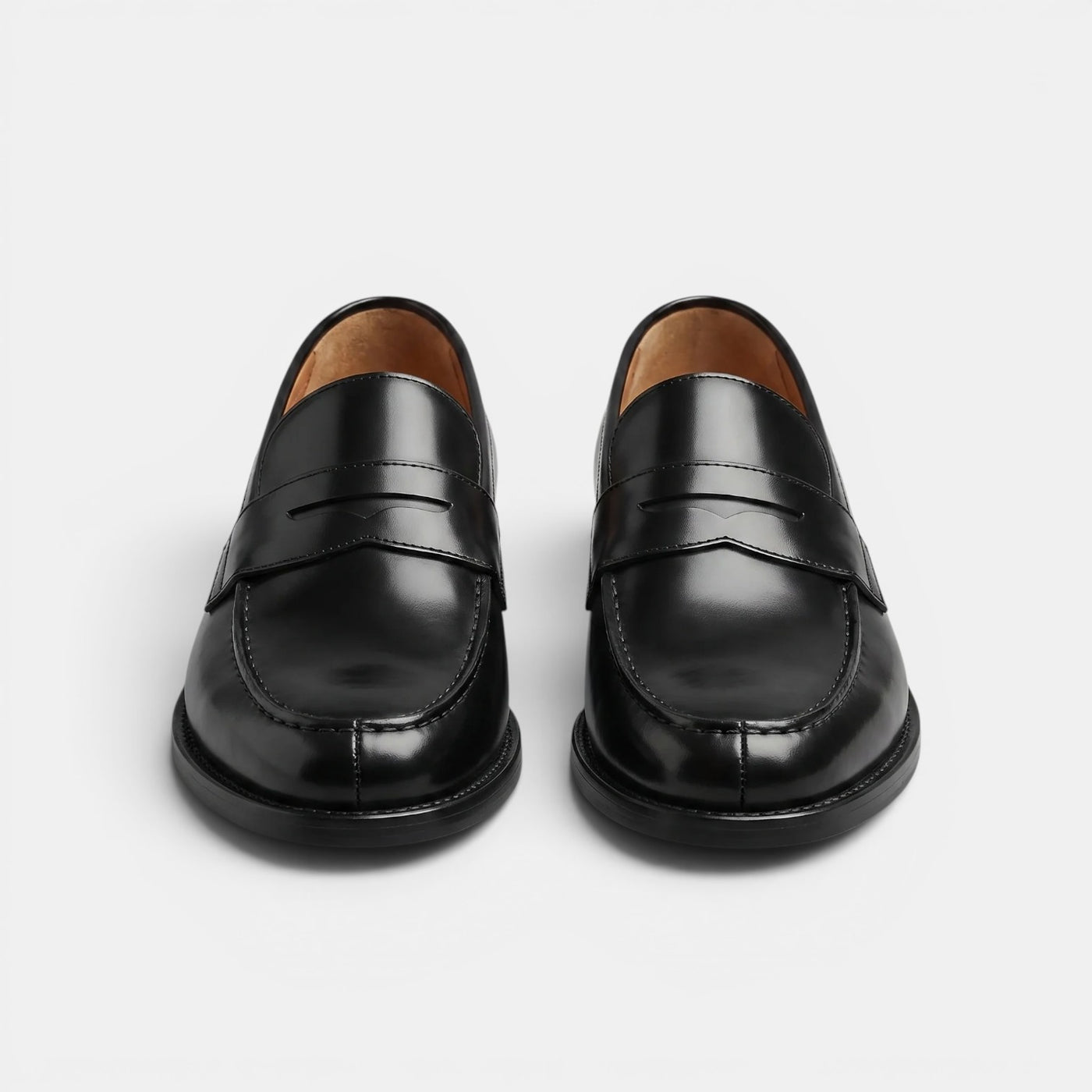 Men's Black Leather Casual Loafers