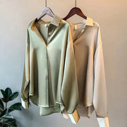 Camisa Mujer Seda Elegante Clásica