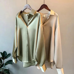 Camisa Mujer Seda Elegante Clásica