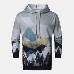 Men's Graphic Print Hoodie - Casual Pullover Hooded Sweatshirt