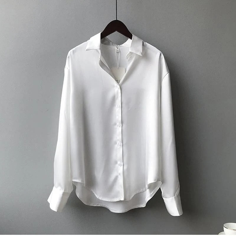 Camisa Mujer Seda Elegante Clásica