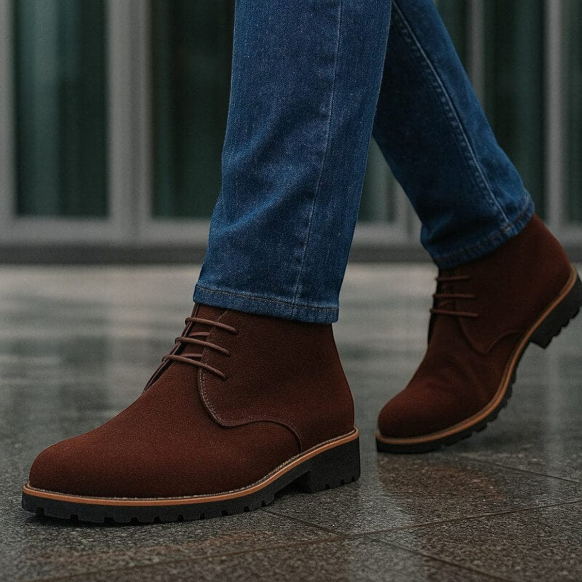 Botines Hombre Ante Suela Gruesa