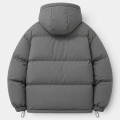 Chaqueta Hombre Acolchada Oversize con Capucha y Bajo Ajustable