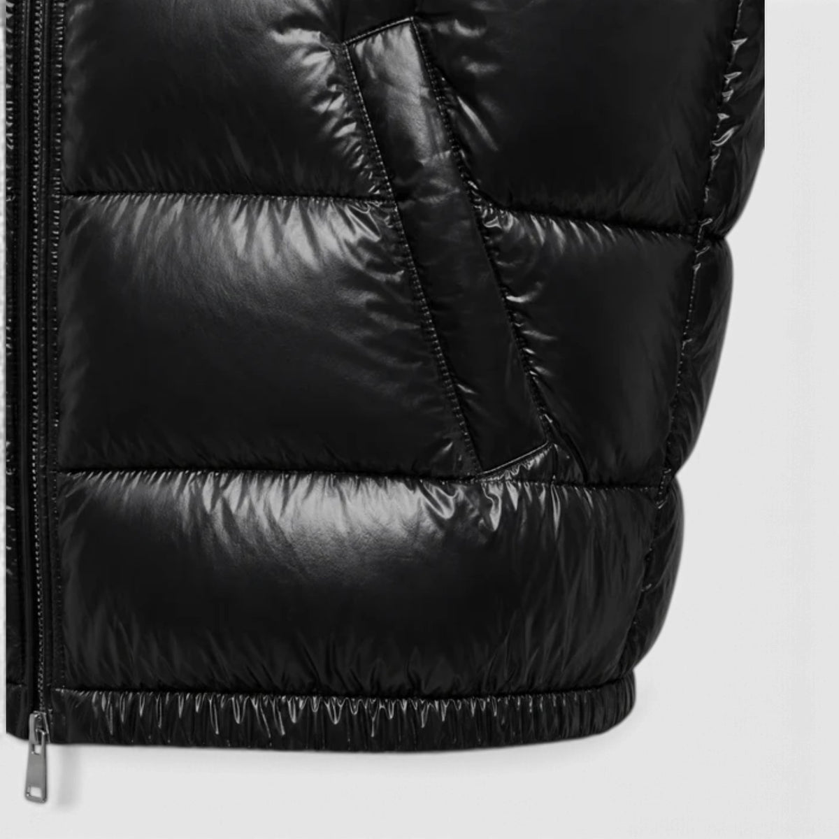 Chaqueta Hombre Acolchada con Capucha Acabado Brillante