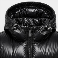 Chaqueta Hombre Acolchada con Capucha Acabado Brillante