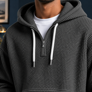 Sudadera Hombre Textura Gofre con Capucha y Cremallera