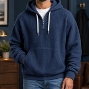 Sudadera Hombre Textura Gofre con Capucha y Cremallera