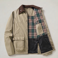 Men's Vintage Workwear Jacket with Corduroy Collar
