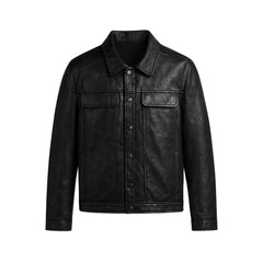 Men's Lambskin Nappa Leather Jacket - Slim Fit