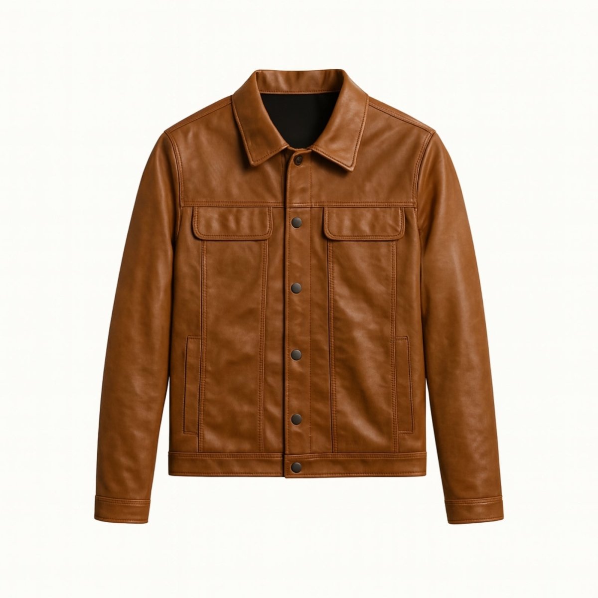 Chaqueta Hombre de Piel Nappa de Cordero Corte Ajustado