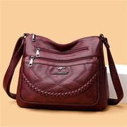 Bolso Bandolera de Piel Suave para Mujer con Compartimentos Internos
