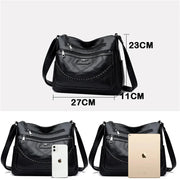 Bolso Bandolera de Piel Suave para Mujer con Compartimentos Internos