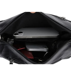 Women's Soft Leather Crossbody Bag - Zip Closure, Inner Compartments