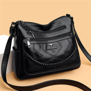 Bolso Bandolera de Piel Suave para Mujer con Compartimentos Internos