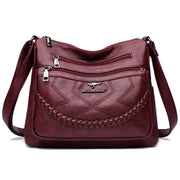 Bolso Bandolera de Piel Suave para Mujer con Compartimentos Internos
