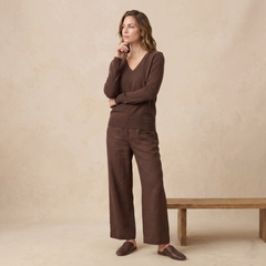 Jersey de Cashmere Mujer con Cuello Pico