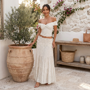 White Polka Dot Elegant Women's Set