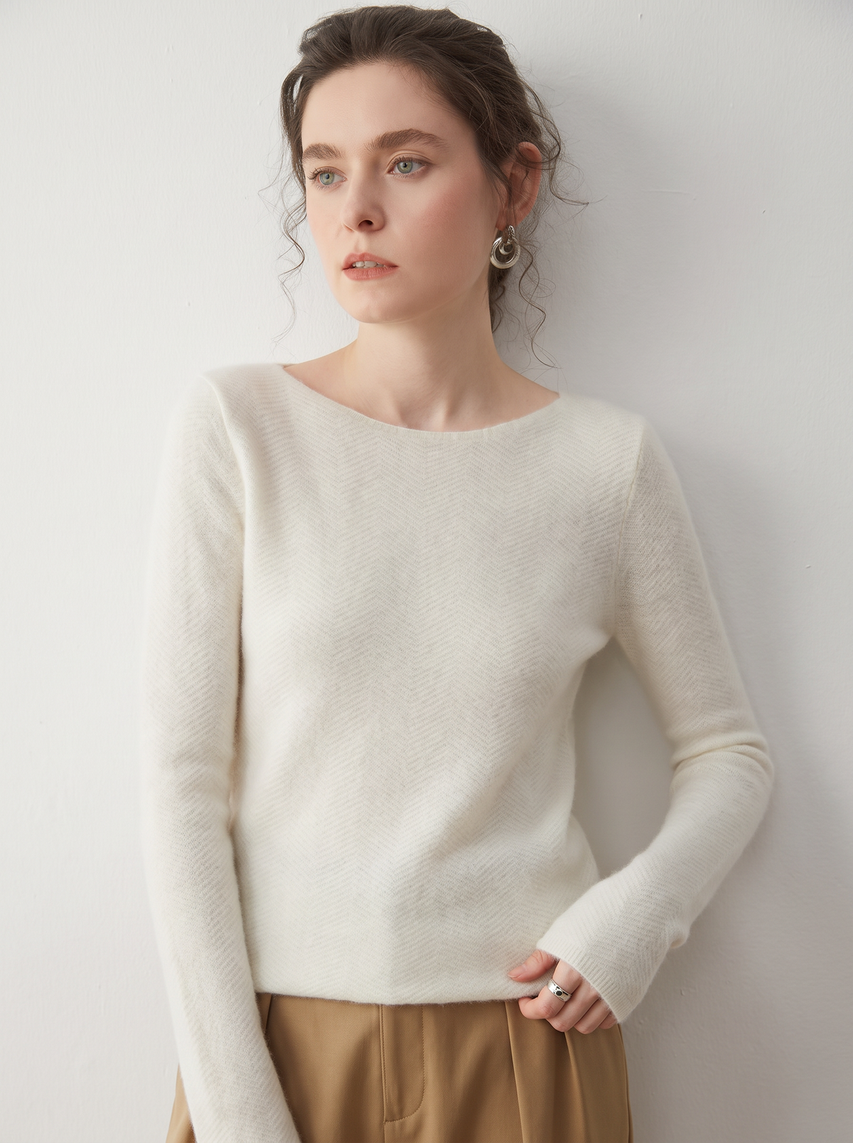 Jersey Mujer de Cachemira Cuello Barco