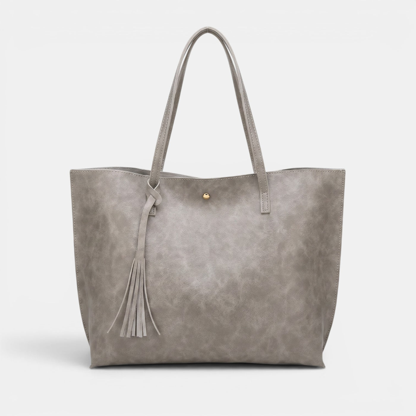 Bolso Mujer Cuero Borlas Grande