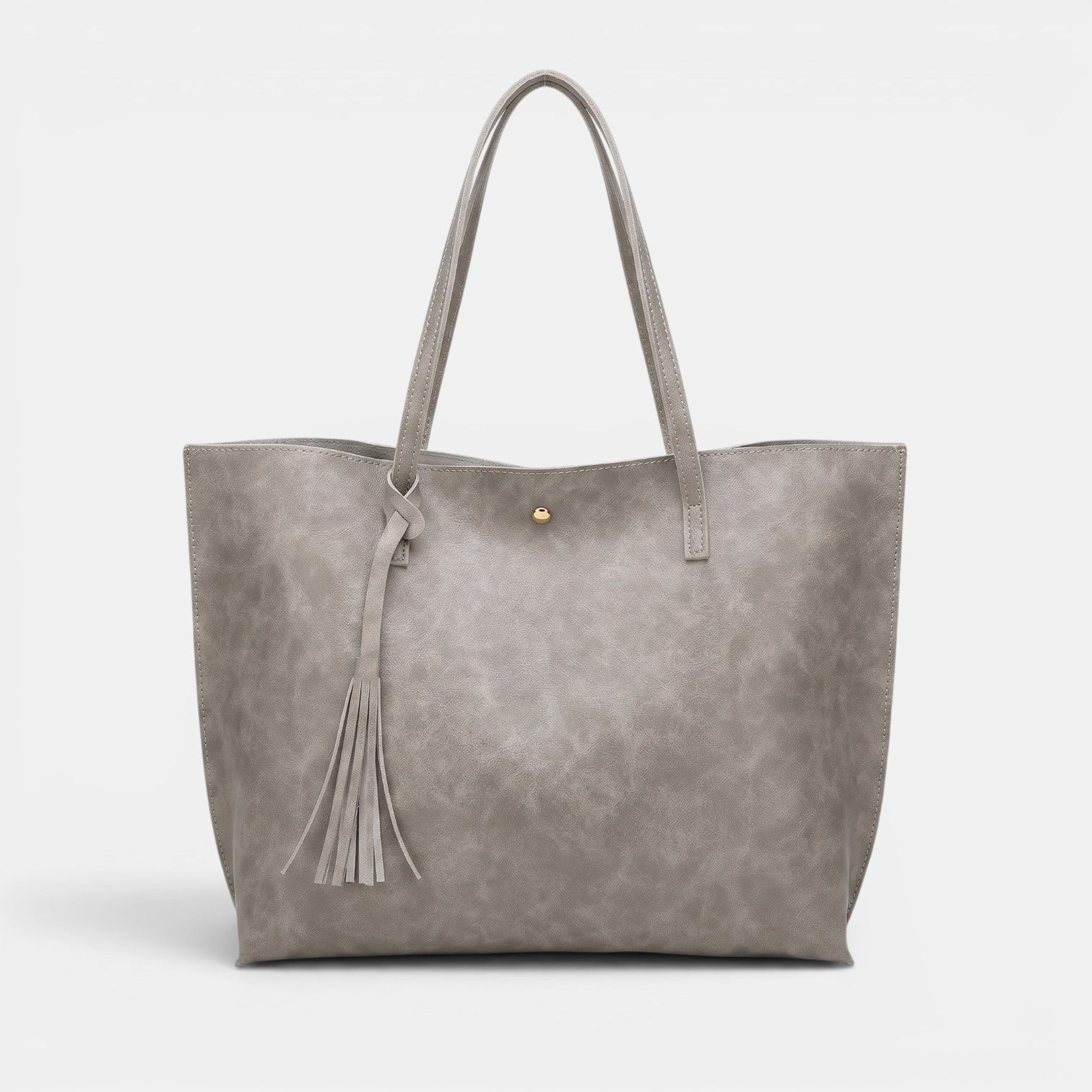 Bolso Mujer Cuero Borlas Grande