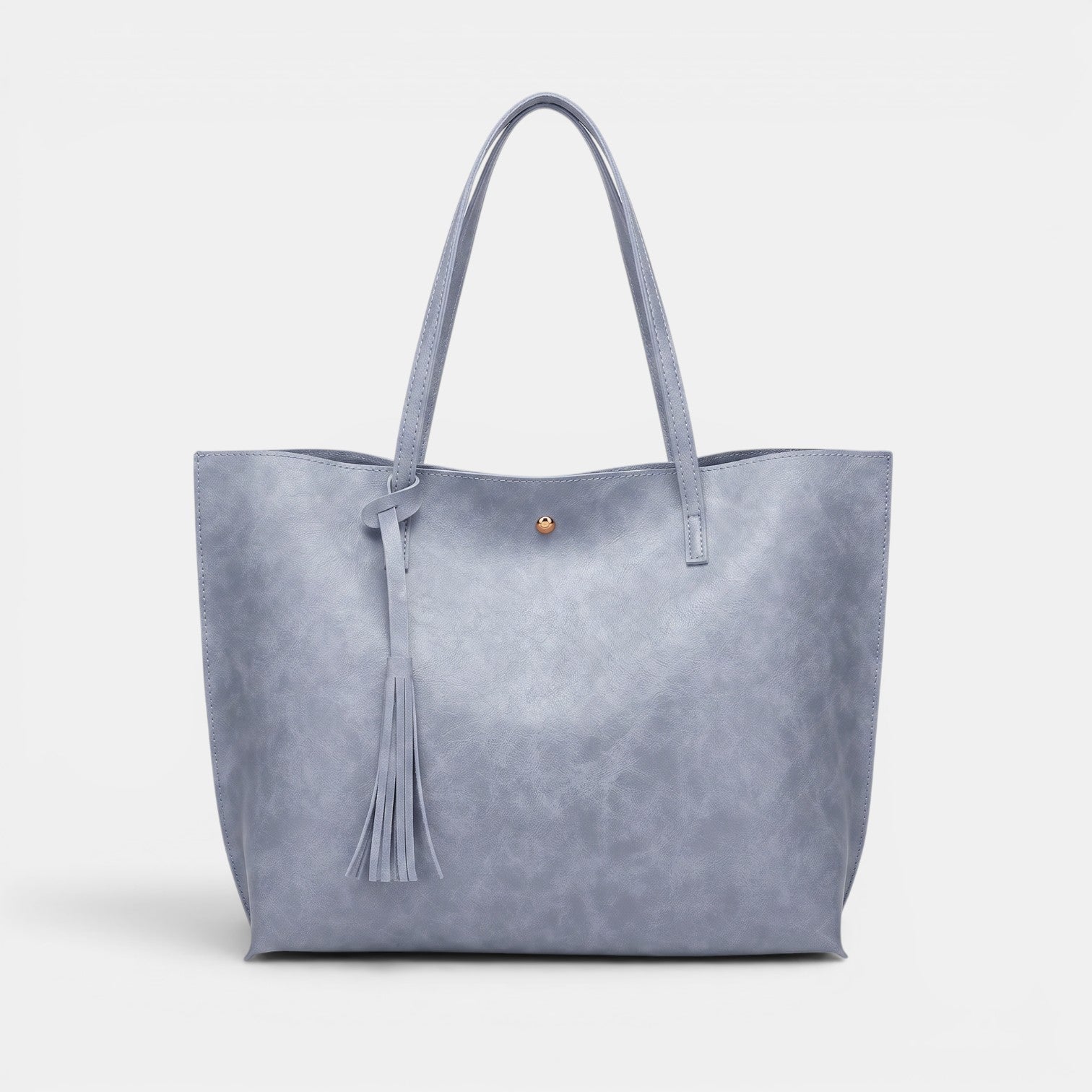 Bolso Mujer Cuero Borlas Grande